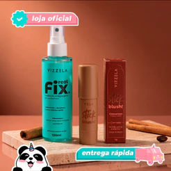 Kit Blush Stick Cinnamon + Real Fix 150ml Original Vegano Vizzela