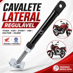 Cavalete Descanso Lateral Regulável CG Titan Fan Start 125 150 160 YBR Factor Fazer 150 Pezinho
