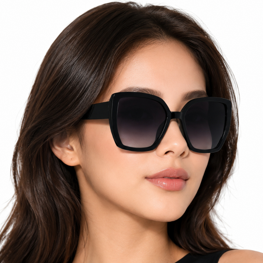 Óculos De Sol Feminino Moda Quadrado Lente Degradê Sem Grau Proteção UV400 Leve Confortável MD-68