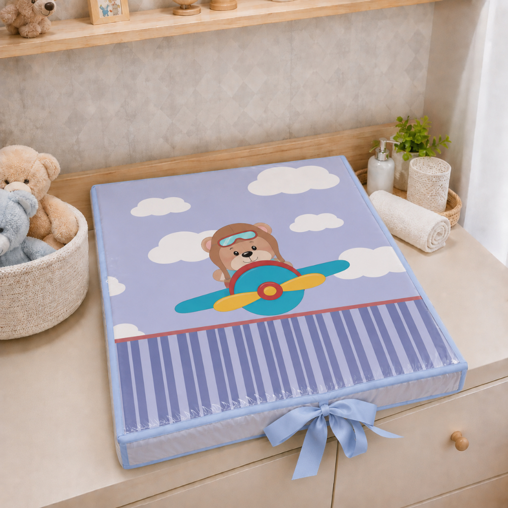 Trocador para Cômoda Bebê Estampado Espuma Capa Removível