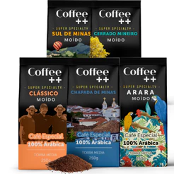 Kit 5 Pacotes Café Especial Torrado e Moído Coffee Mais - 5 x 250 gramas