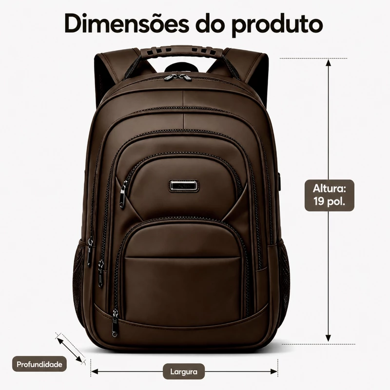 Mochila Unissex 19 Pol Impermeável Grande Capacidade — foto 4