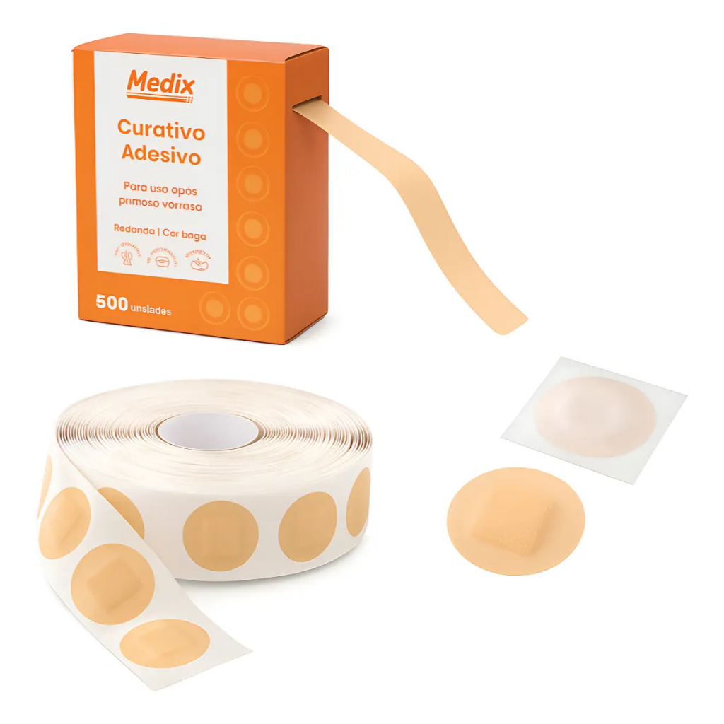 Curativo Adesivo Redondo Pós Punção Medix - Caixa com 500 Unidades - Kit com 500 ou 2.500 - 01 ou 05 caixas — imagem 2 de 2