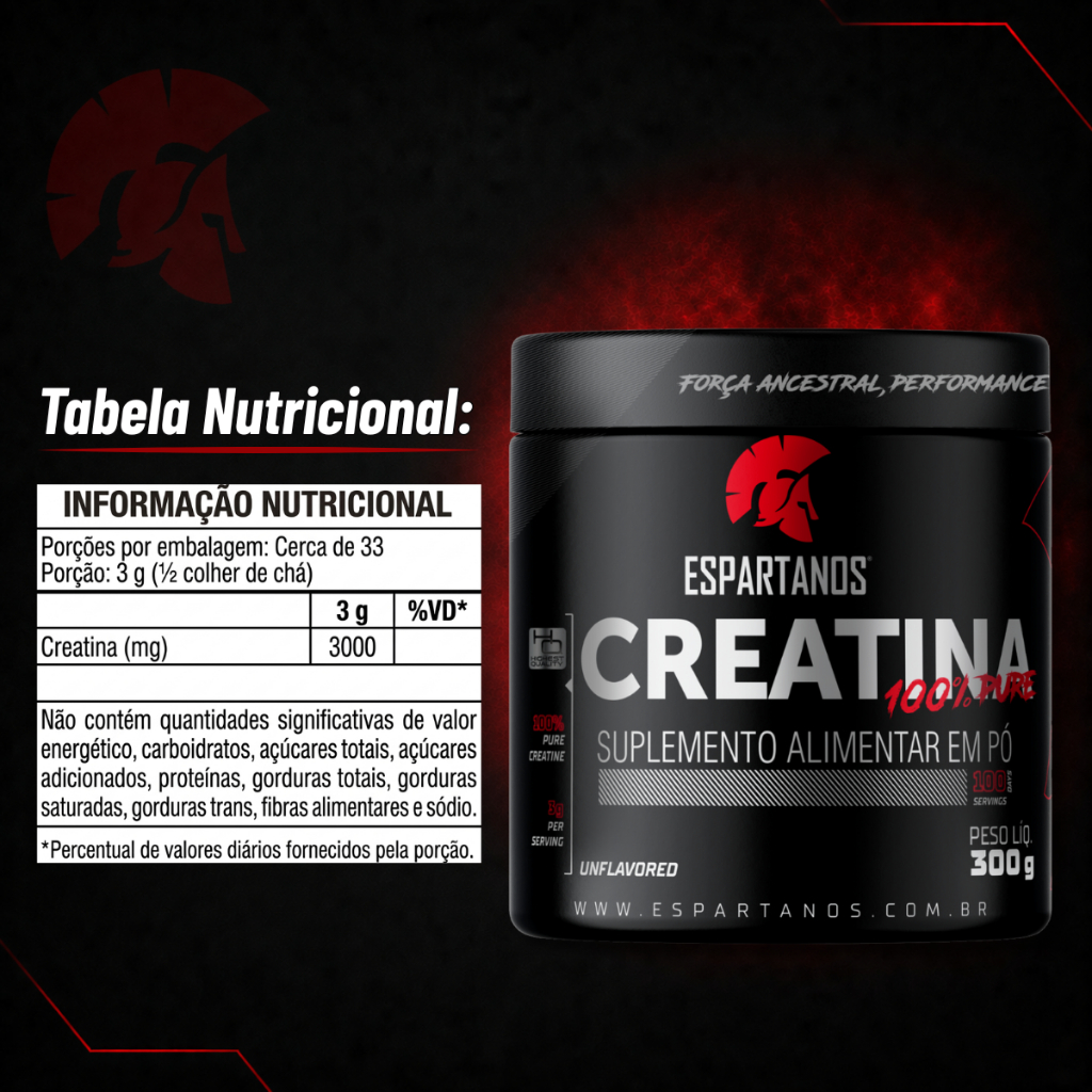 Creatina Monohidratada 100% Pura 300g - Espartanos Suplementos · foto 2