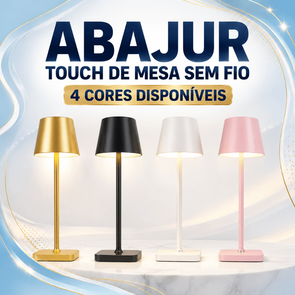 Abajur De Led Moderno Luminária De Mesa Escrevaninha Preto Rosa Dourado USB Recarregável 3 Em 1 Touch Toque Sem Fio