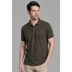 Polo Piquet Lisa Com Botão Polo Wear Verde Escuro