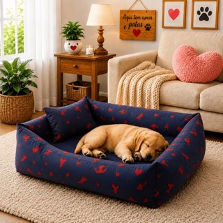 Cama para Cachorro e Gato| Cama Pet Confortável M G GG | Zíper e Lavável | Travesseiro de Brinde