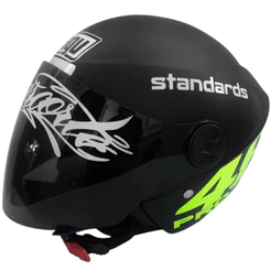 Capacete Liberty New 3 Preto Fosco Personalizado Adesivado Project 46 Vr Viseira Fumê Osascorte