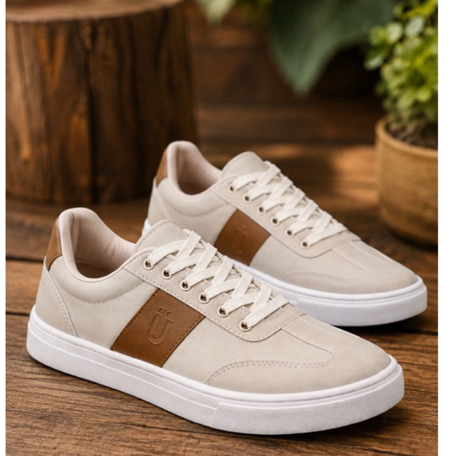 Sapatênis Masculino Branco e Preto, Bege Ünicc Tênis Casual Lançamento Versátil e Elegante para Todas as Ocasiões