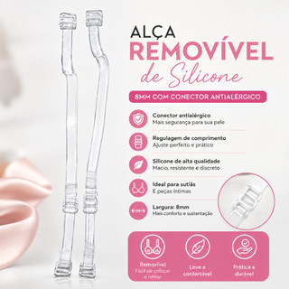 Alça de Silicone Removível 8mm com Conector Antialérgico