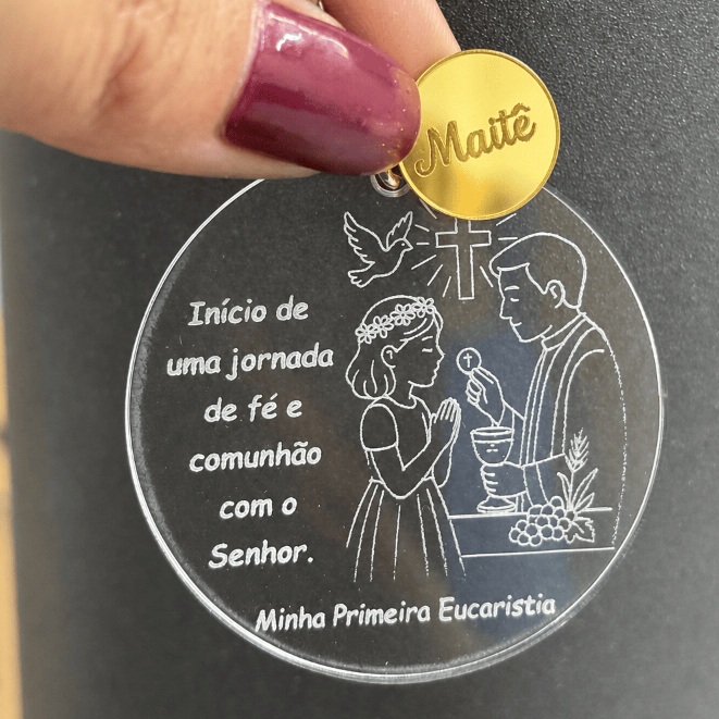 LEMBRANCINHA PRIMEIRA COMUNHÃO CHAVEIRO PERSONALIZADO EM ACRILICO - CHAVEIROS PRIMEIRA EUCARISTIA