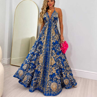 Vestido Indiano Feminino  Estampado 2026