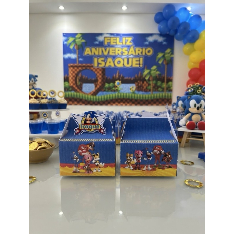 Caixinha Personalizada sonic| Lembrancinha Festa Infanti | Maletinha personalizada