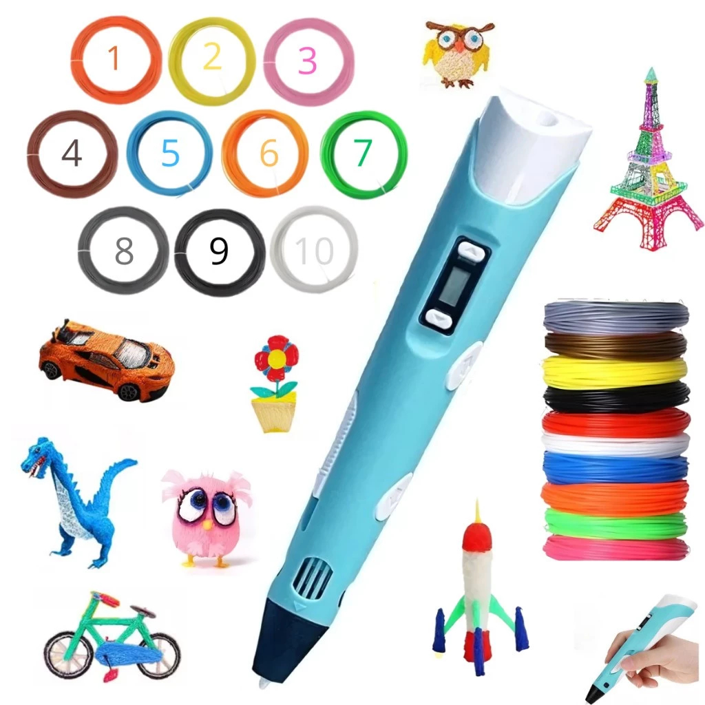 Caneta Impressora 3d Infantil Pintura Desenho 3D DIY Refil Filamento Plástico Seguro e Divertido-Envio rápido