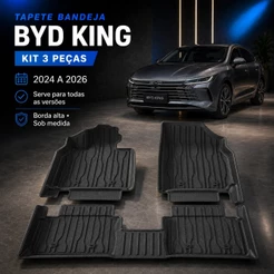 Jogo De Tapetes Com 3 Peças Premium Bandeja Borda Alta De Borracha Tpe 3D Para Byd King 2024 - 2026