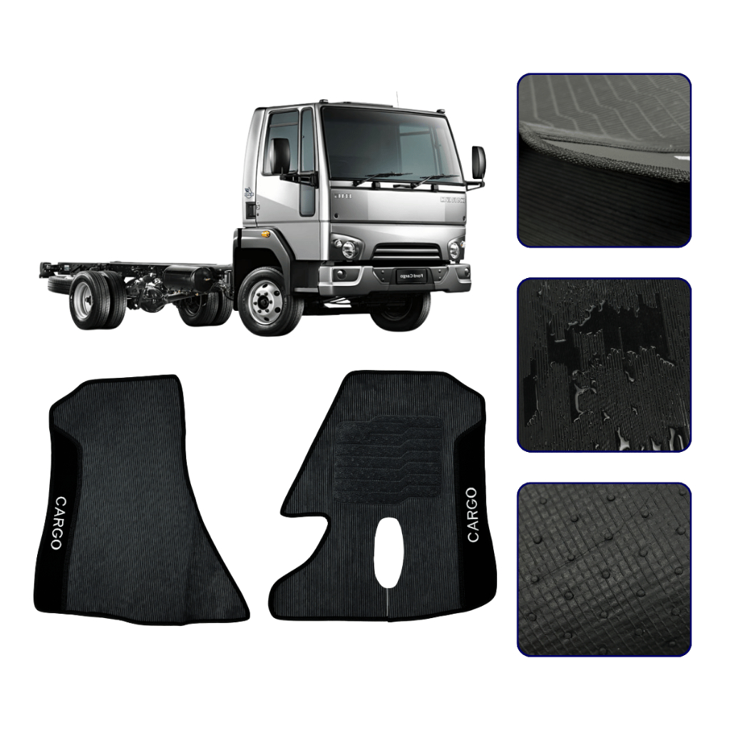 Jogo de Tapete para Caminhão Cargo 1119 Dianteiros Premium Carpete Impermeavel