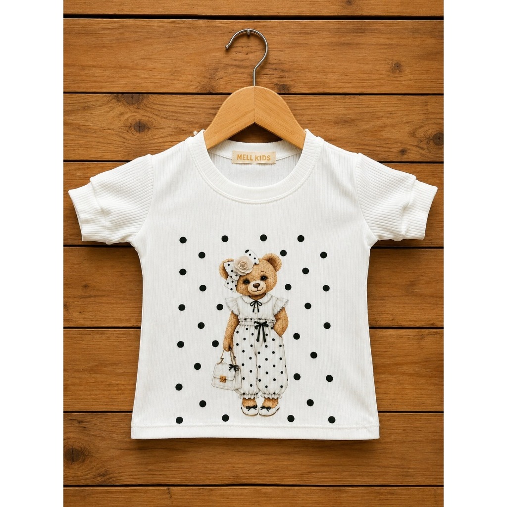 Blusa Infantil De Menina Ursinha Delicada Verão REF:1632