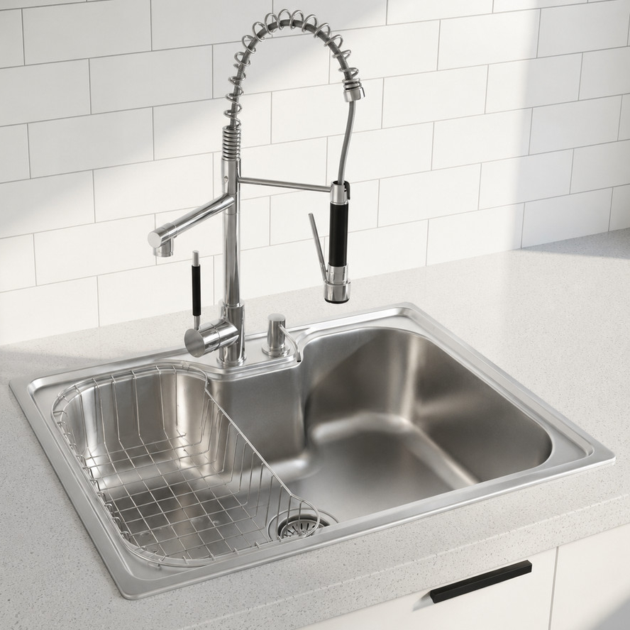 Cuba Gourmet Inox 304 60x42 Torneira Monocomando Acessórios Cozinha Bancada