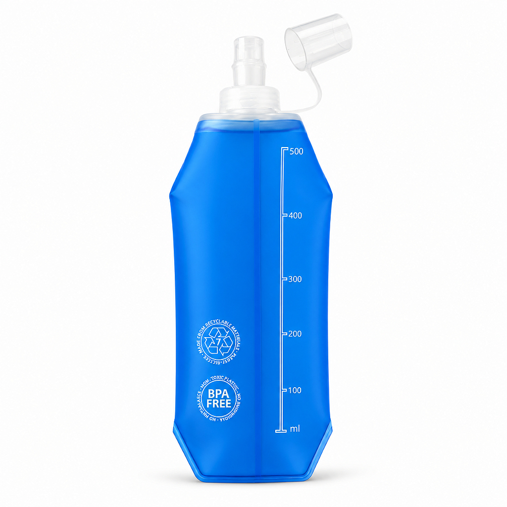 Garrafa Da Água Mole Dobrável Corrida Silicone Squeeze 500ml