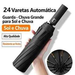 Guarda Chuva Automático Sombrinha Grande Proteção Solar Blackout Reforçado Dobrável 12 varetas Envio Imediato colorido