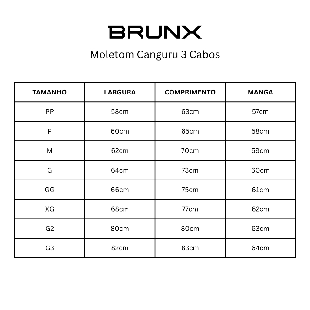 Moletom Canguru Streetwear Unissex 3 Cabos 400g – BRUNX · foto 2