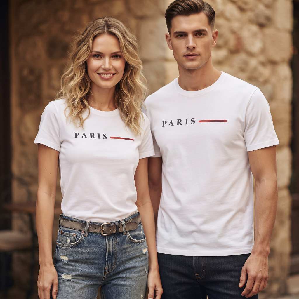 Camiseta Estampada Paris Unissex Moda Urbana Casual Roupa Confortável e Versátil