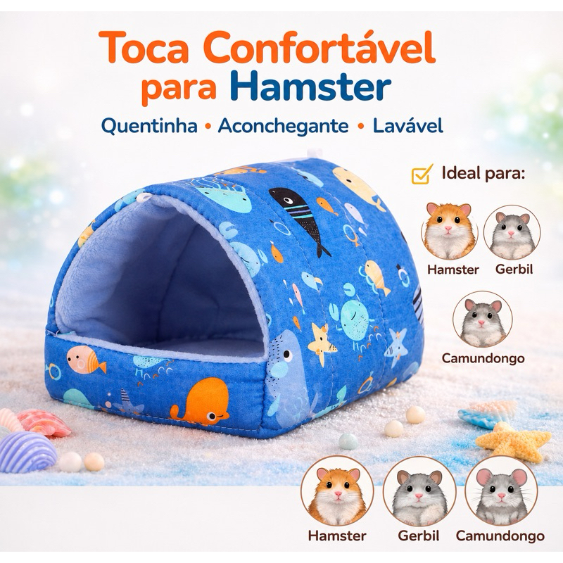 Casinha toca de algodão para pet -Hamster, porquinho da india ou pássaros
