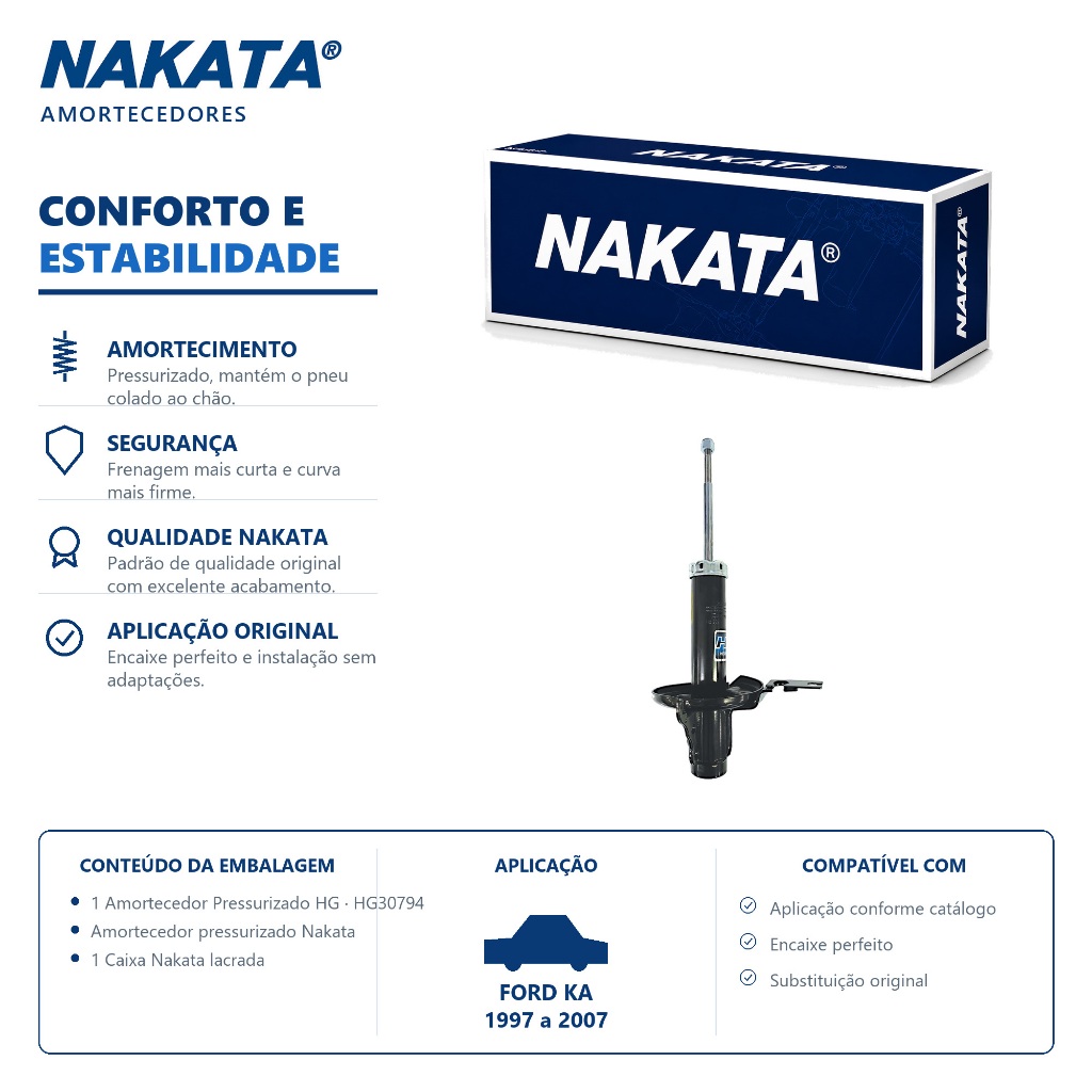 Amortecedor Traseiro Ford Ka 1997 a 2007 Nakata HG30794