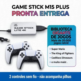 GameStick M15 plus 4K 2 controle sem fio HDMI 2.4 wireless Videogame Console