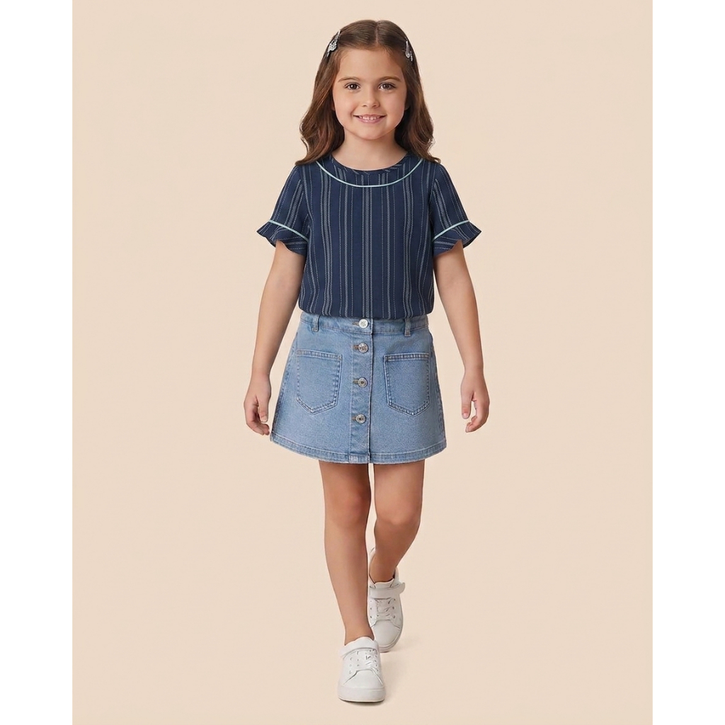 Blusa Listrada Viscose Menina Infantil