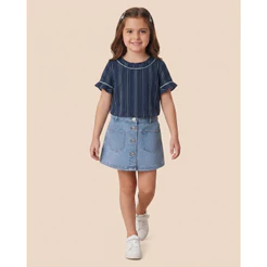 Blusa Listrada Viscose Menina Infantil