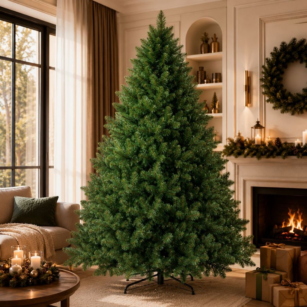 Arvore De Natal 2,10 Metros 650 Galhos Cheia Pinheiro Luxo Cor Verde