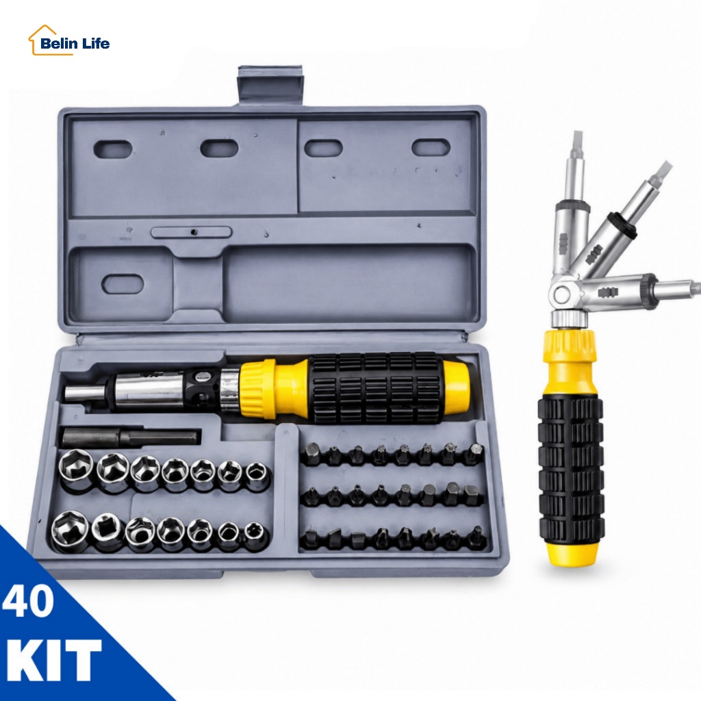 Kit Chave De Impacto Manual Reversível 38 Peças Com Maleta Para Mecânica LWJ-140