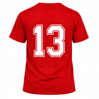 Camiseta Número 13 Estampa nas Costas 100% Algodão Unissex Casual