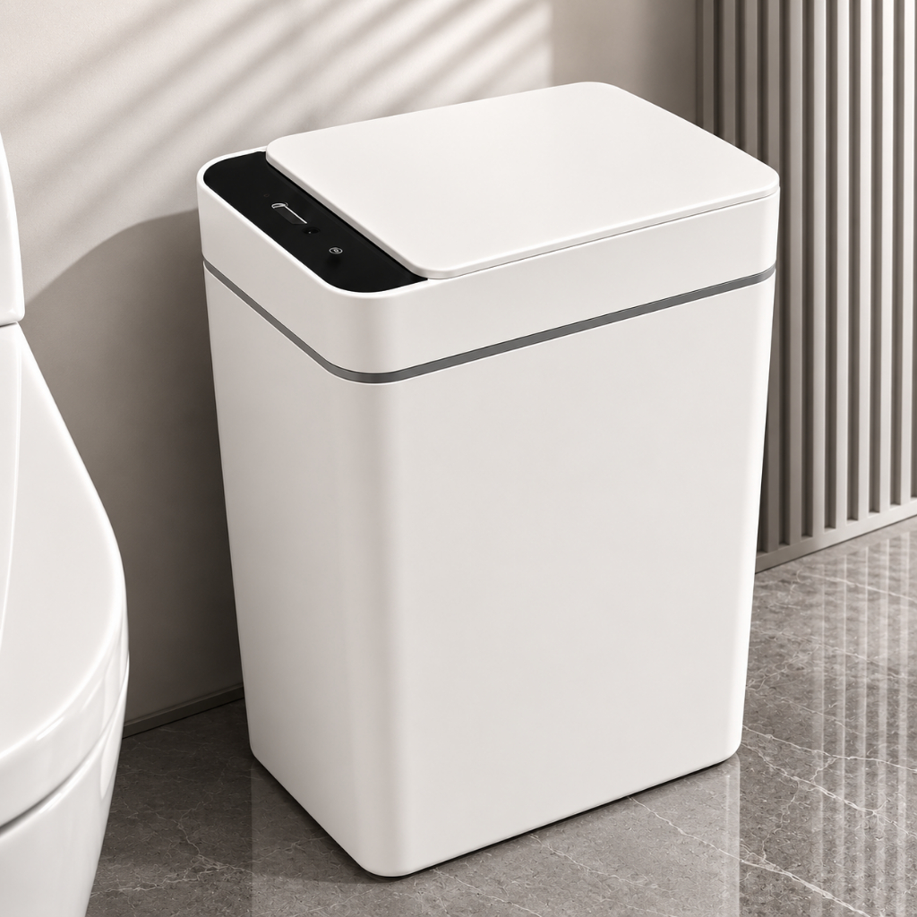 Lixeira Inteligente Automática 12L com Sensor Infravermelho e Tampa para Banheiro Cozinha Quarto Escritório