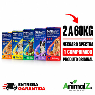 Medicamento Nexgard Spectra Caes Tablete Mastigável Antipulgas e Carrapatos Com 1 Tablete