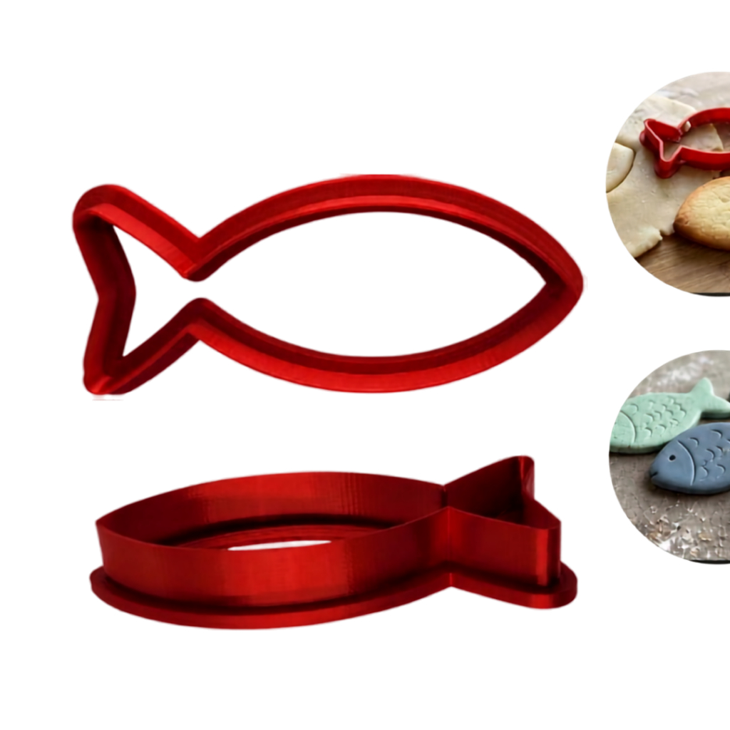 Cortador Peixe Para Cerâmica Argila Biscuit Modelar Massas Biscoito Confeitaria Decorativa Premium Monand