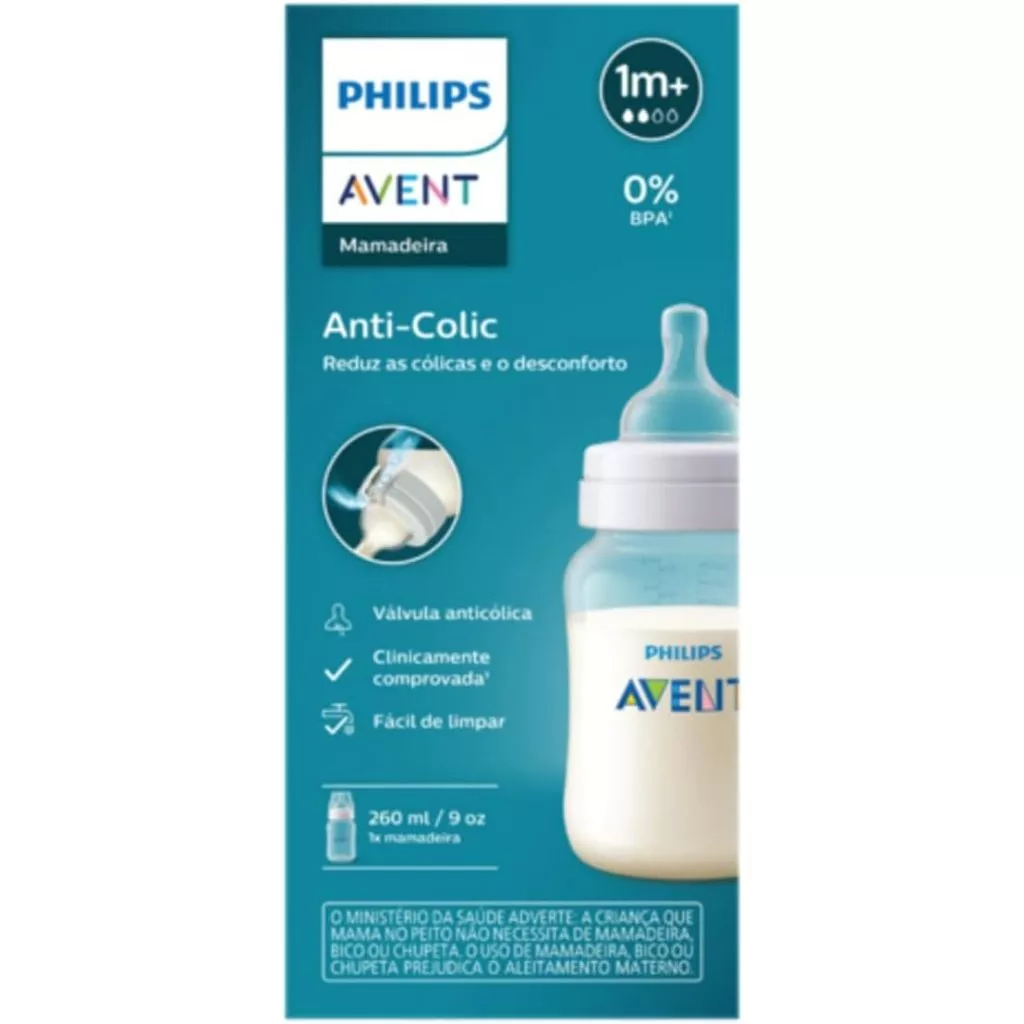Mamadeira Anti-Colic Philips Avent 260ml Transparente SCY 103/01