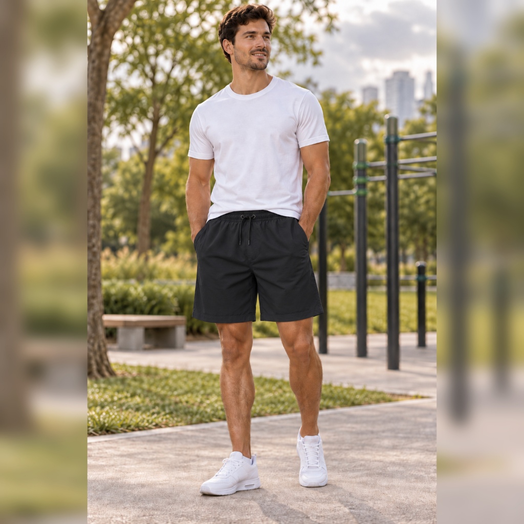Short Masculino Microfibra com Elastano Beach Fighter Academia Praia Esporte Treino Bolsos