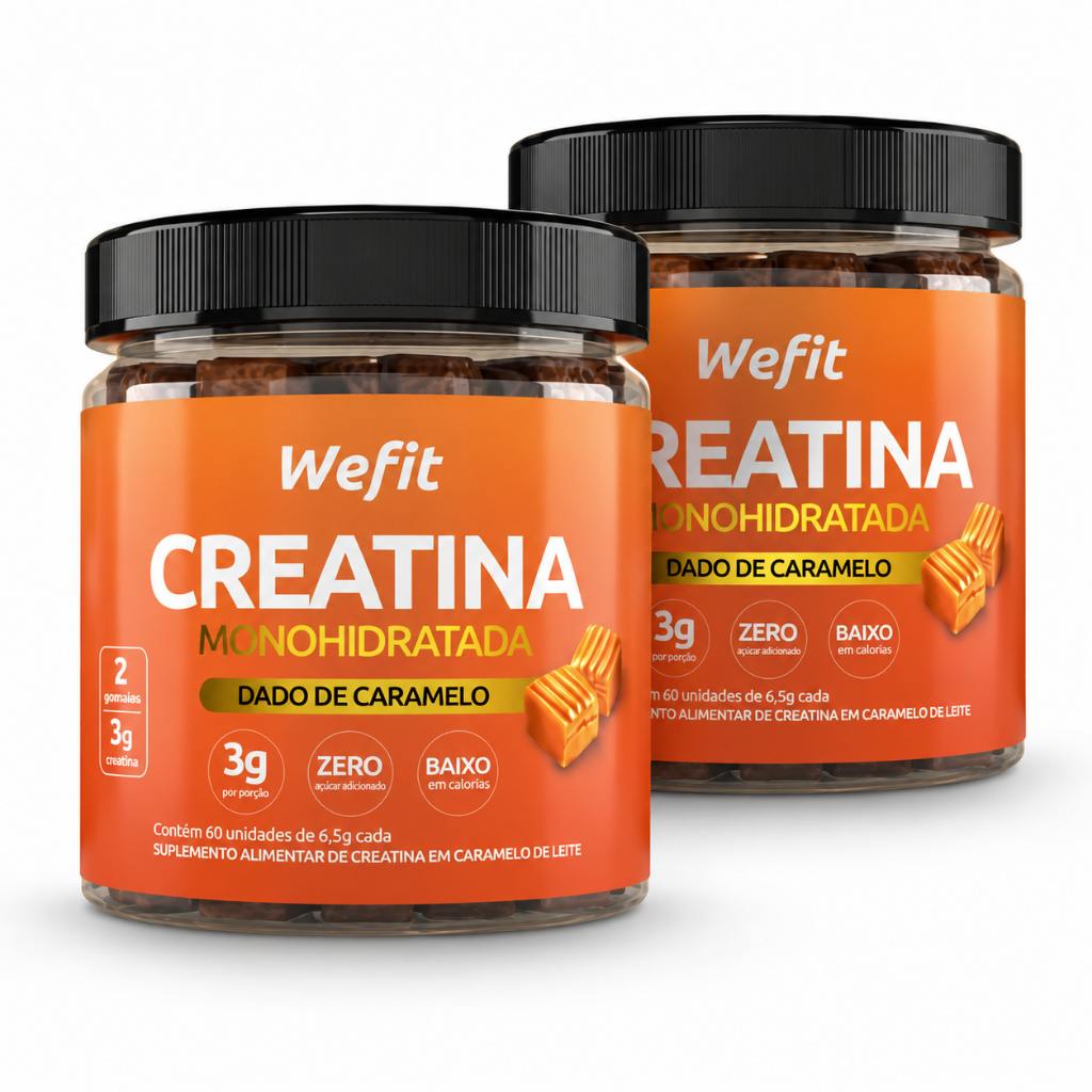 Kit 2 Creatina De Caramelo Pote Com 60 Unidades Wefit