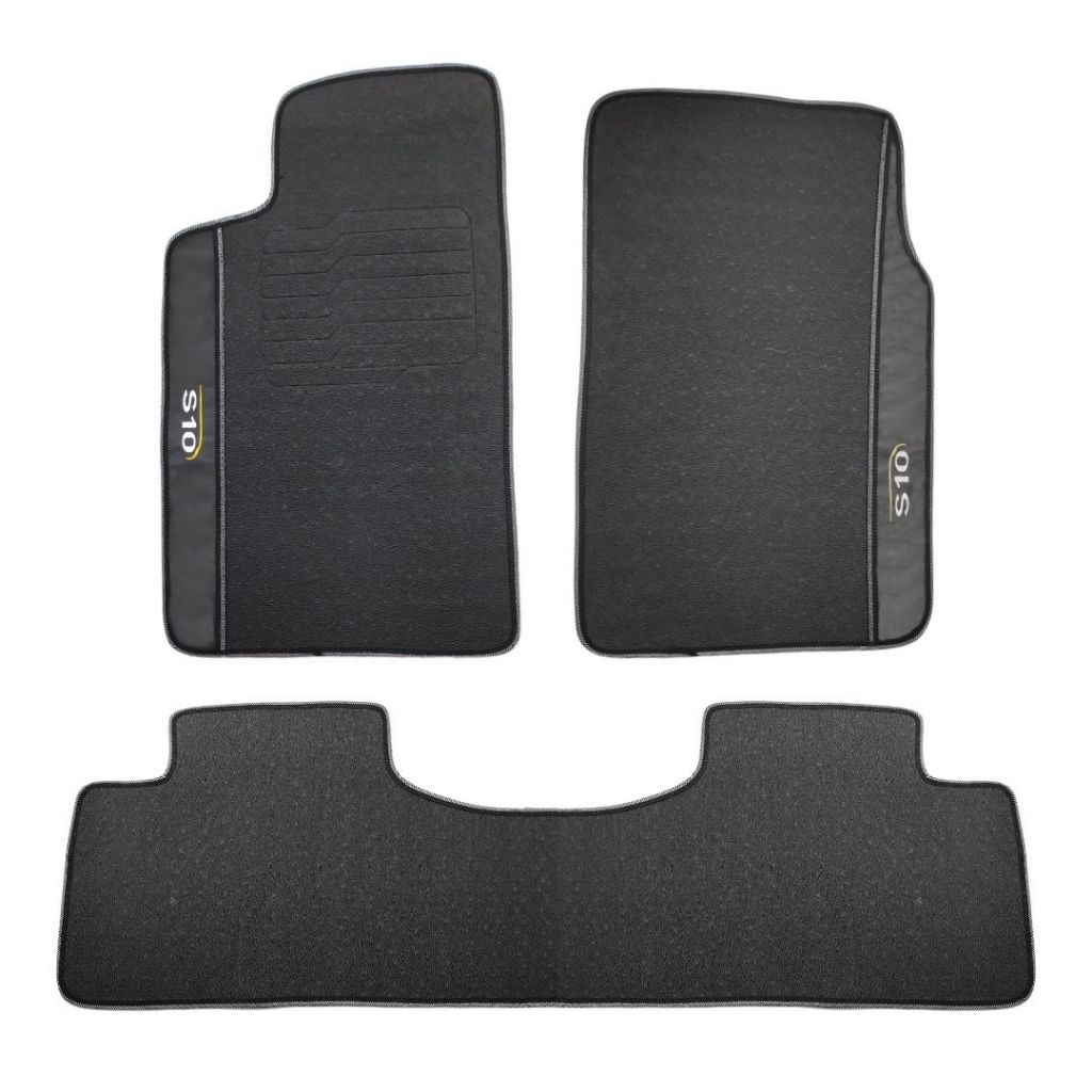 Tapete Para S10 2012 a 2018 3 Pçs Cabine Dupla Traseiro Inteiriço Premium LTZ LT Sob Medida Premium