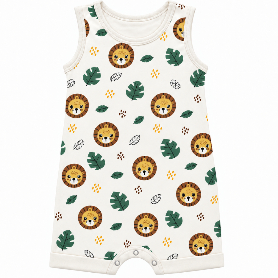 Macacão Bebê  Romper Banho de Sol Regata Algodão Masculino ou Feminino Roupa de Verão