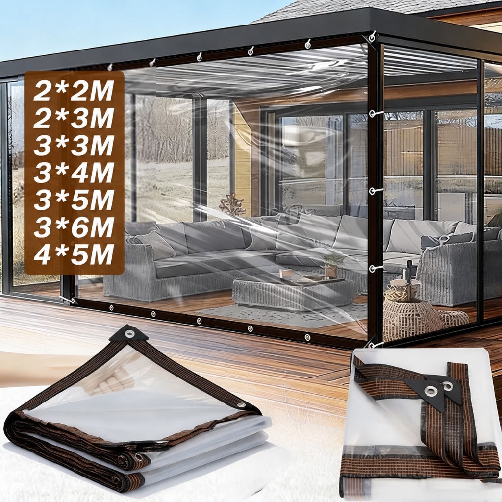 🇵🇹 Lona Transparente de PVC Reforçada Impermeável Multifuncional para Varandas Garagens Janelas e Portas