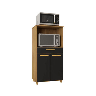 Balcão Multiuso de Cozinha Completo Duna para Micro-ondas Armário Com 2 Portas 1 Gaveta Compacto com Nicho