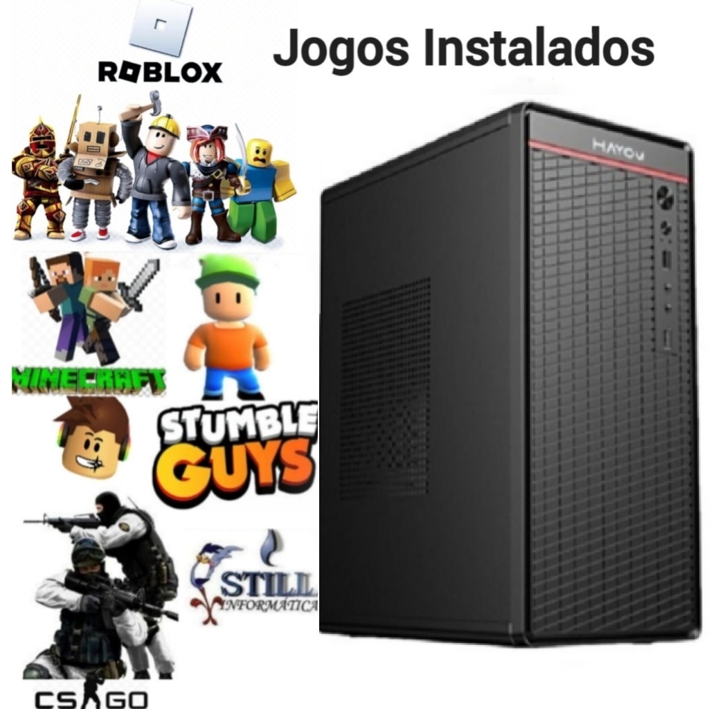 PC Gamer 10ª Geração | SSD 240GB | 8GB RAM | Gabinete Preto | Jogos Instalados Pronto para Jogar! Computador
