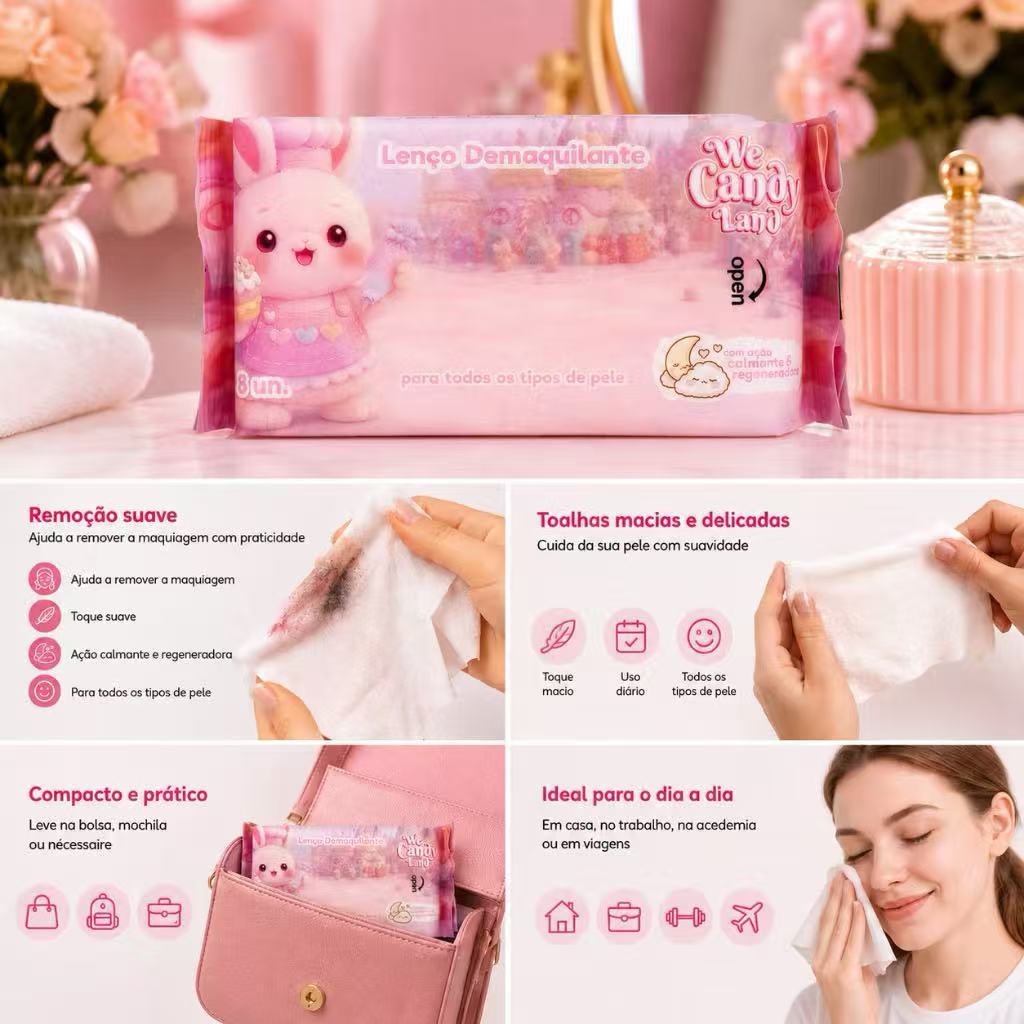 Kit Lenço Removedor De Maquiagem Mini - Vivai