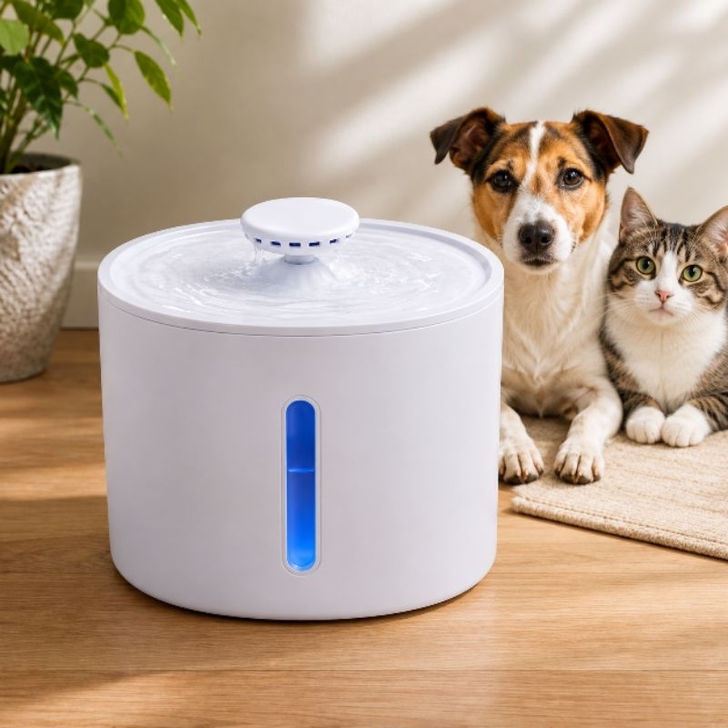 Bebedouro Fonte d'água Purificador automático para Cães e Gatos 3L com visor frontal  iluminação Led