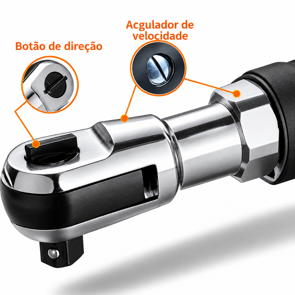 Chave Catraca Pneumática 1/2" 160RPM Reversível para Manutenção Automotiva e Oficina Mecânica · foto 2