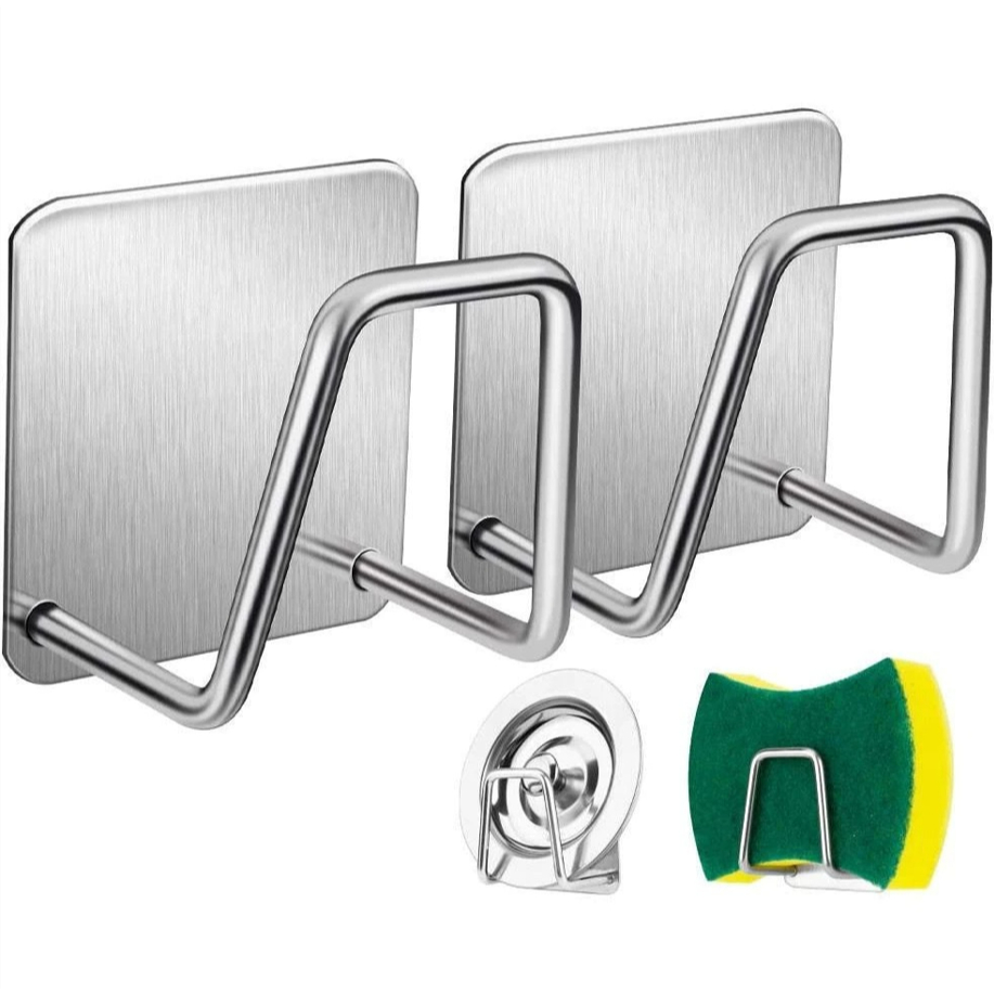 Aço inoxidável Suporte Porta Esponja para bucha de pia Prateleira de cozinha