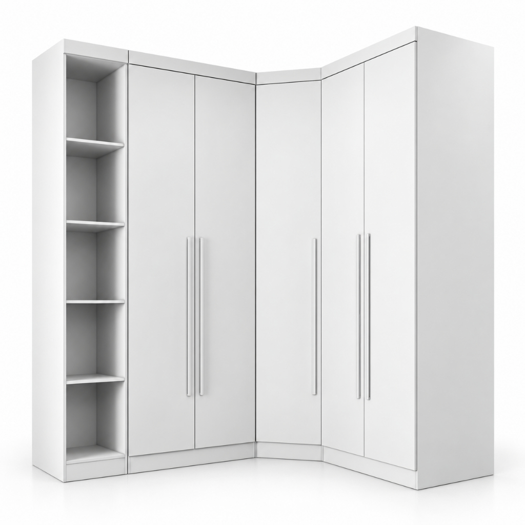 Guarda Roupa Modulado Casal Safira 009 em MDF Com 5 Portas e 6 Gavetas Una Mobília